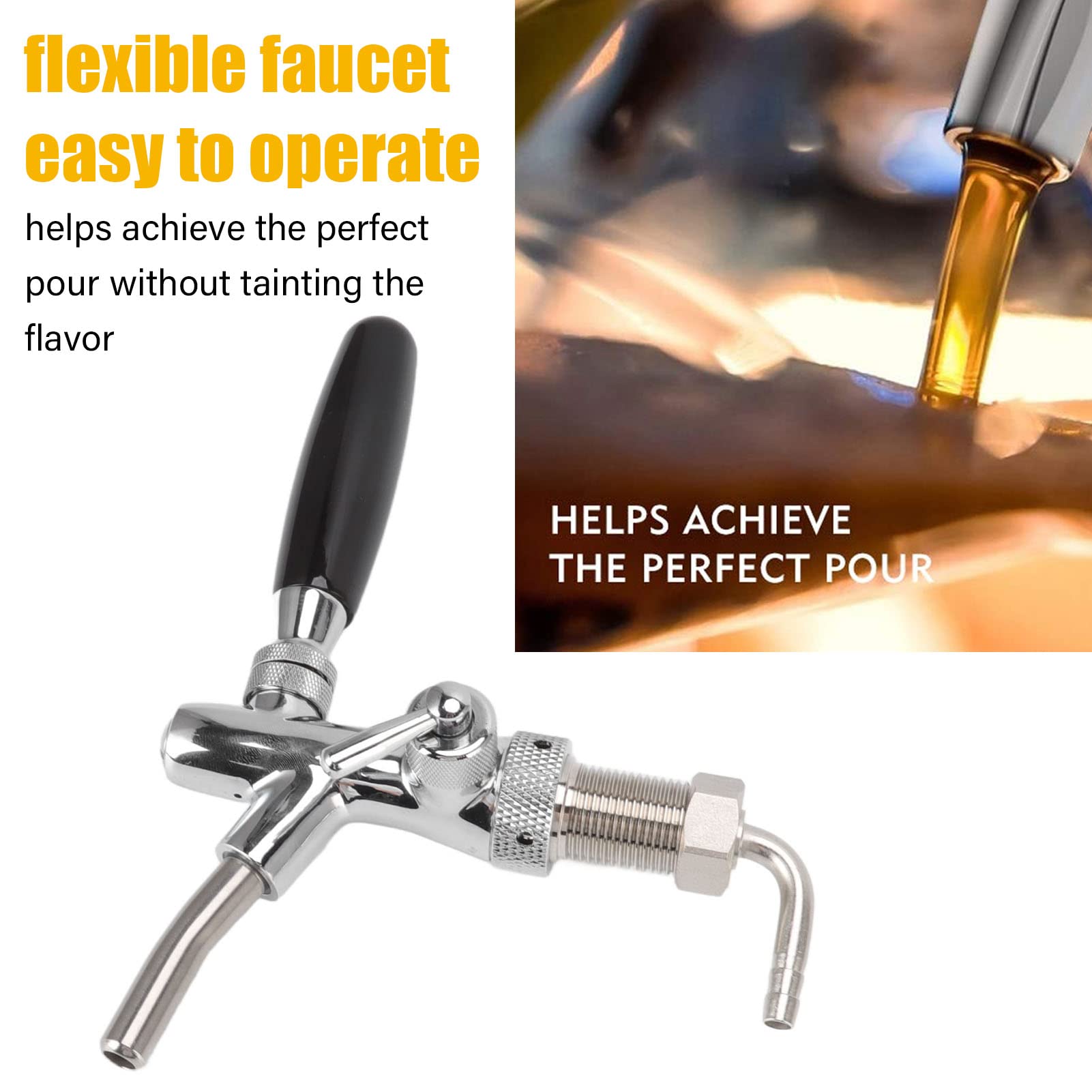 Grifo cerveza ajustable,dispensador barril acero inoxidable 304 rosca G5/8