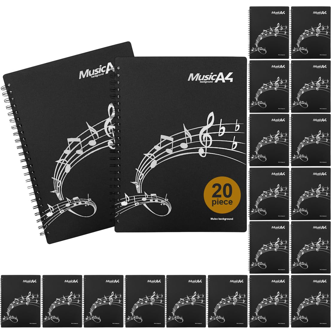 Carpeta de música, página de partituras de 8.5 x 11 pulgadas, soporte para partituras que permite anotaciones, organizador de carpeta de partituras en espiral de 40 páginas, almacenamiento de