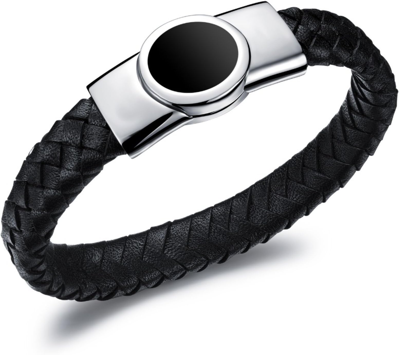 SAVOIR LONDON Black Moon Bracelet - John Snow Collection Stainless Steel & Genuine Leather