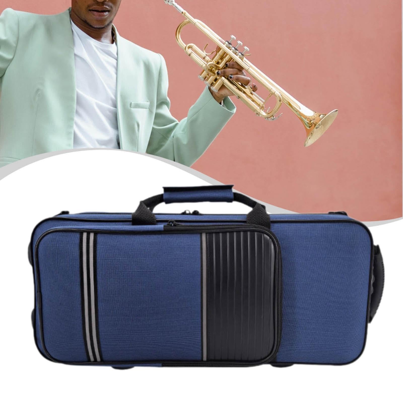 Funda de Viaje para Trompeta, Funda para Instrumento Musical, Ligera, Profesional, con Doble Cremallera, Ideal para Actuaciones, Estuche de