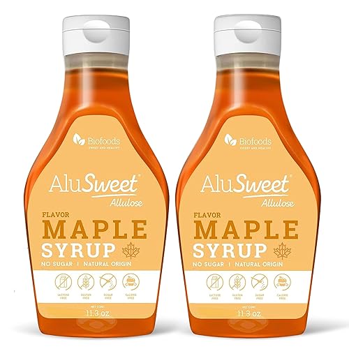 Alusweet - Jarabe de arce sin azúcar, edulcorante líquido de alulosa, bajo en carbohidratos y apto para dieta cetogénica, sin colores ni sabores