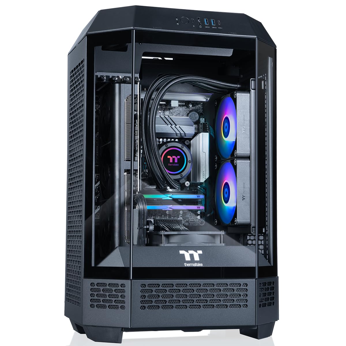 Thermaltake LCGS Reactor 7897X Gaming Desktop (AMD Ryzen™ 7 7800X3D, 32GB 5600MT/s DDR5 RGB Memory, AMD Radeon™ RX 9070 XT, 2TB NVMe M.2, WiFi, Windows 11) T3BK-B650-97X-LCS