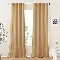 Vista 282 de NICETOWN Cortinas semitraslúcidas con textura de lino, con ojales, tratamiento de ventanas, cortinas verticales de lino con filtro de luz para sala