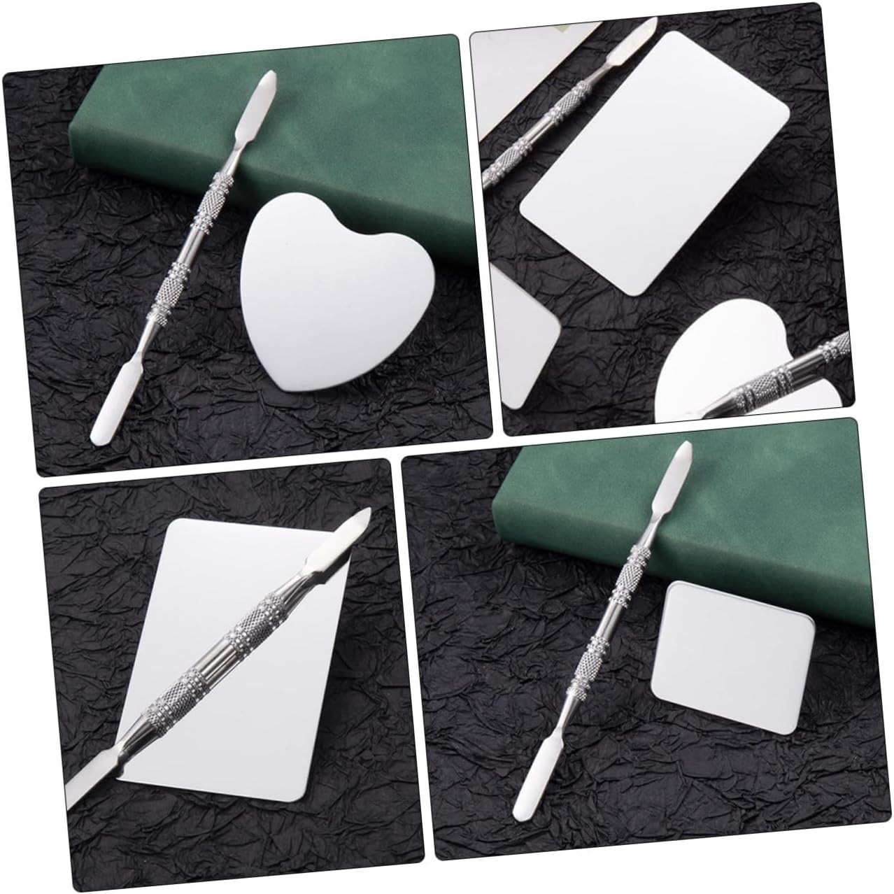 STOBOK 9sets Professional Stainless Steel Women Nail Art Mixing Tools Mixing and Stick Foundation Lipstick Pigments