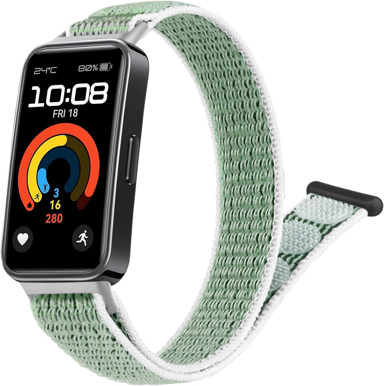 VancleSoft Nylon Strap for Huawei Band 8/Huawei Band 9 Strap ，Quick Release Replacement Wristband for Huawei Band 8/Huawei Band 9 Band Woman Man (Green)