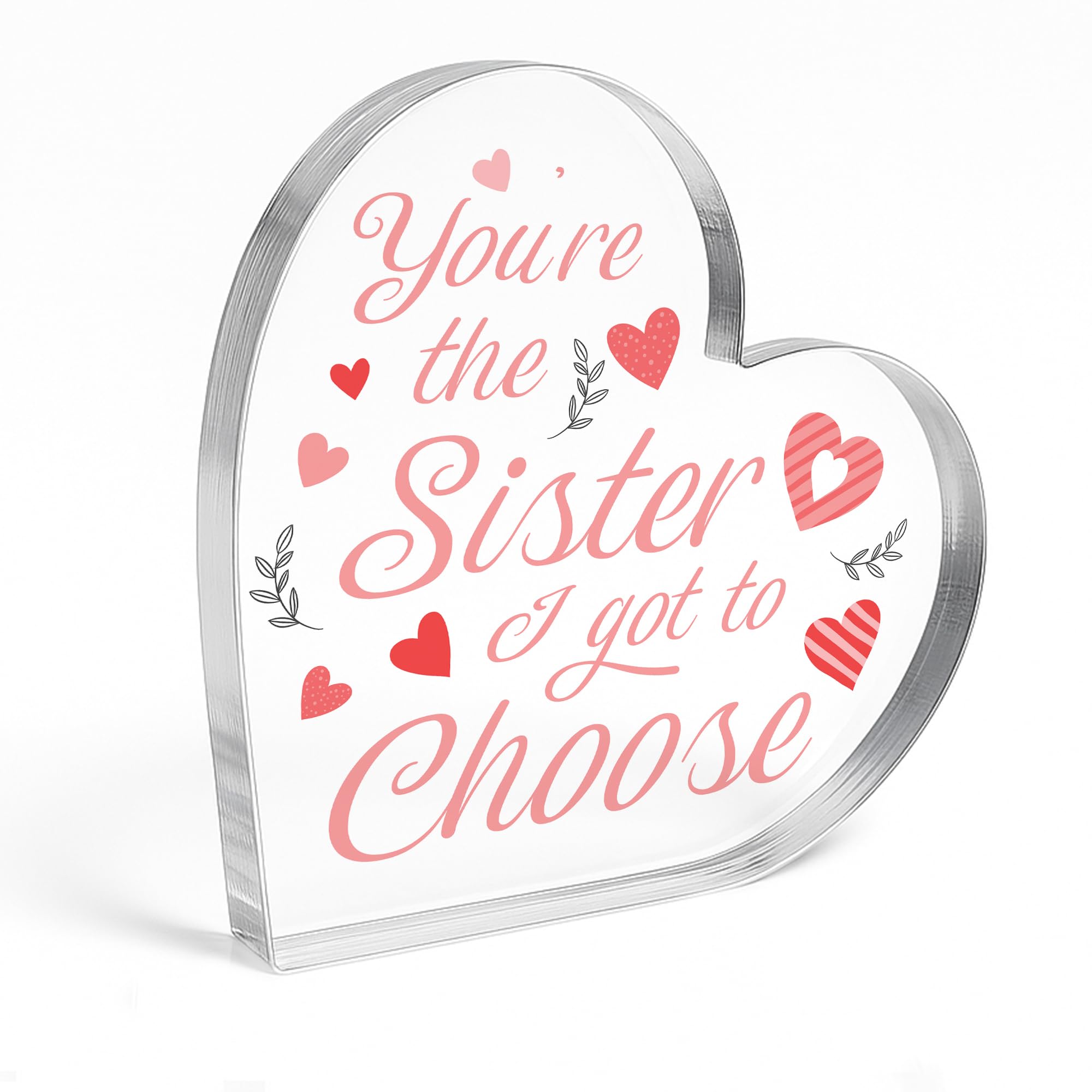 Red Ocean for Sister Special Friend Bestie Acrylic Plaque Birthday for Women Christmas Presents Friends Sister I Got To Choose Plaque