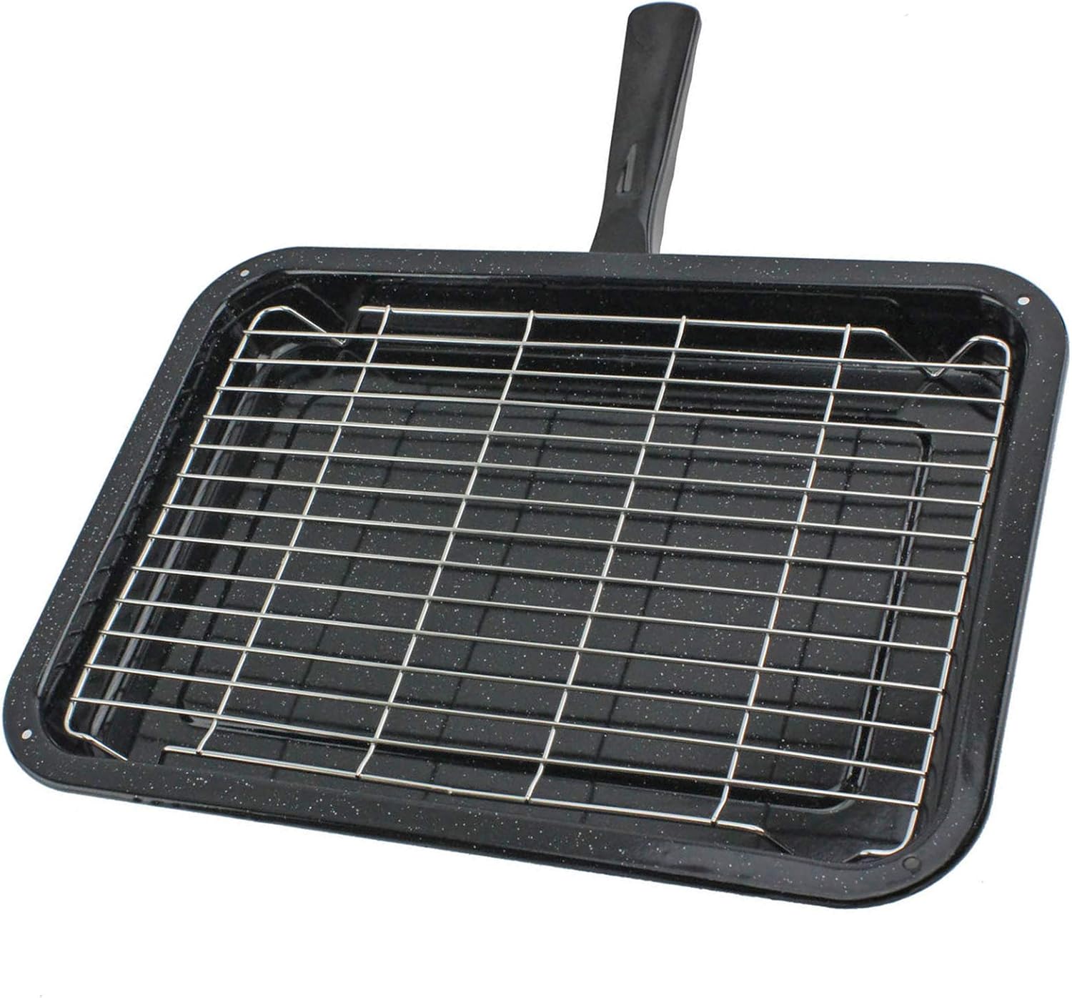 SPARES2GO Medium Grill Pan with Detachable Handle and Rack (38cm x 28cm