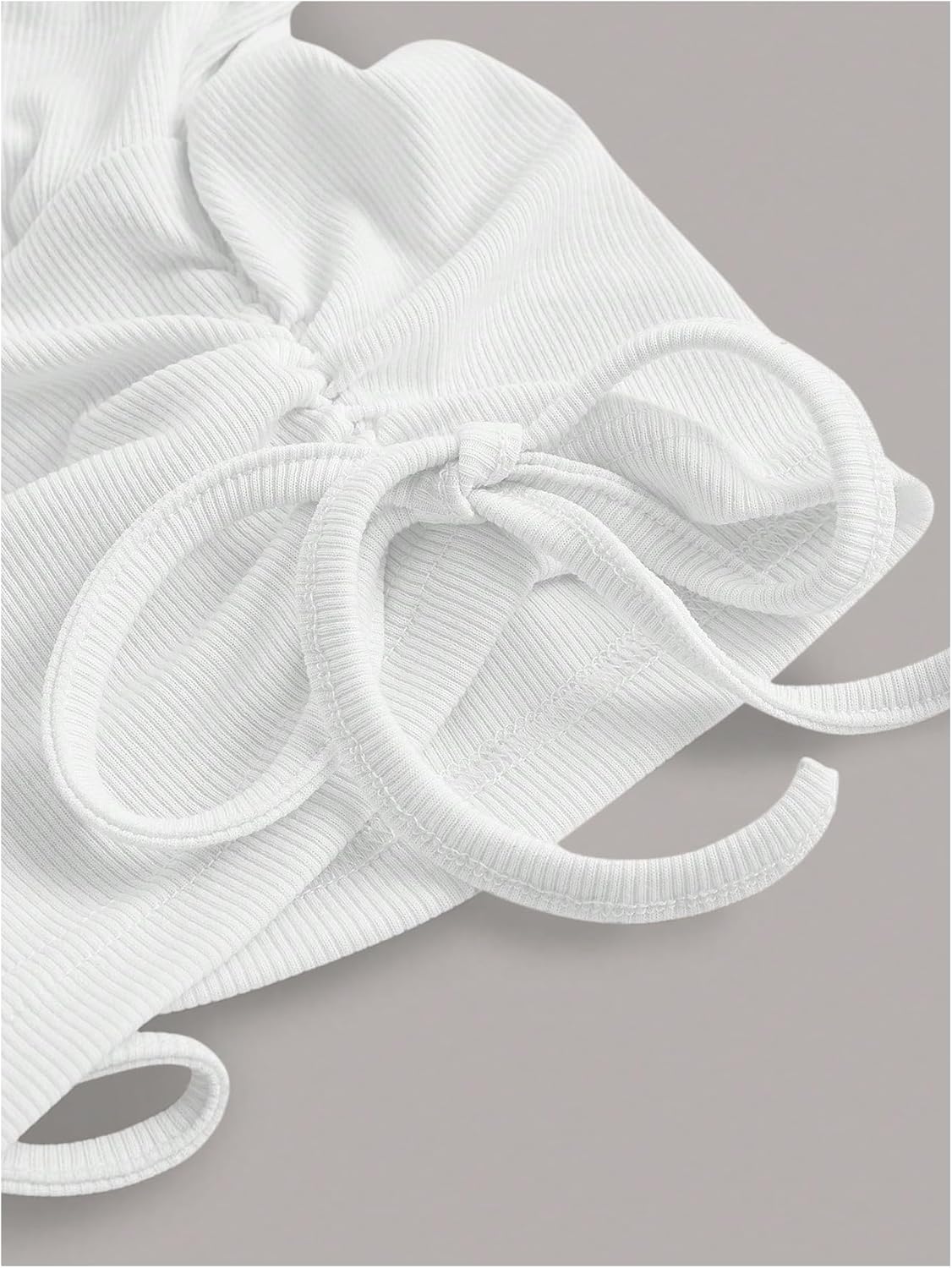 Women's Ruched Crop T Shirt Puff Sleeve Drawstring Side Slim Tee Top - Image 3