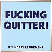 Funny Retirement Card for Colleague, Fucking Quitter, P.S. Happy Retirement Card, Funny Office Humour Greeting, Humorous Humorous Leaving Colleagues for Workmate