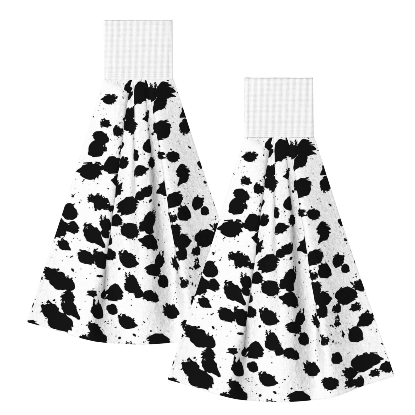 DOPKLNA Dalmatian, 2 Pcs Hanging Coral Fiber Hand Towels for Bathroom, Absorbent Kitchen Towels