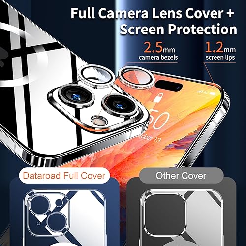 Miniatura 3 de IHAITUN Dataroad - Funda magnética transparente para iPhone 15, protección completa de la cámara compatible con Magsafe no se pone amarillento