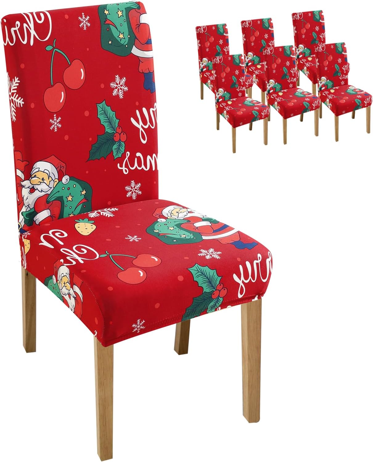 HaHotto Chair Covers for Dining Room 6 Pack,Stretch Dining