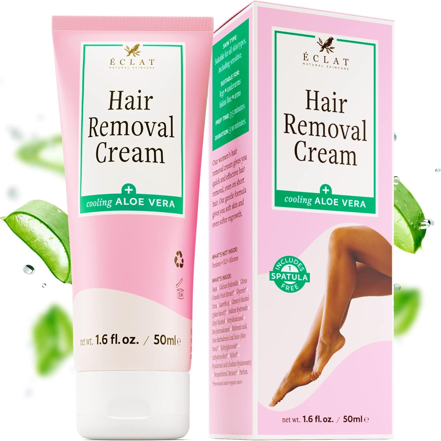 Hair Removal Cream – Shaving Cream for Women with Cooling Aloe Vera, Gentle, Calming & Sulphate-Free Intimate Hair Removal Cream for Women – Bikini Hair Removal Cream for Unwanted Hair