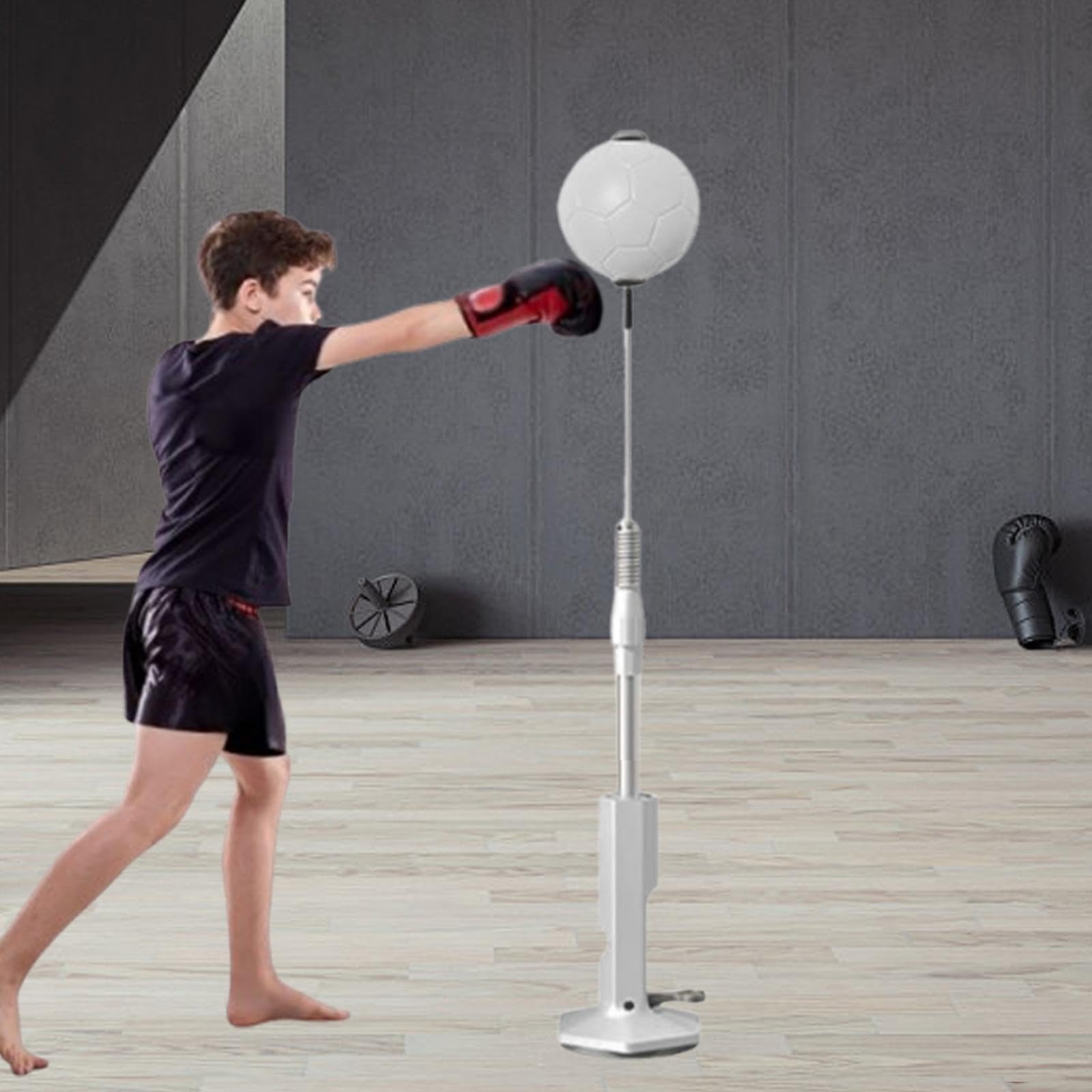 kowaku Boxing Reaction Ball Punching Bag Vertical Floor Standing Practice Boxing Speed Bag with Stand for Exercise Training Indoor, Teenager