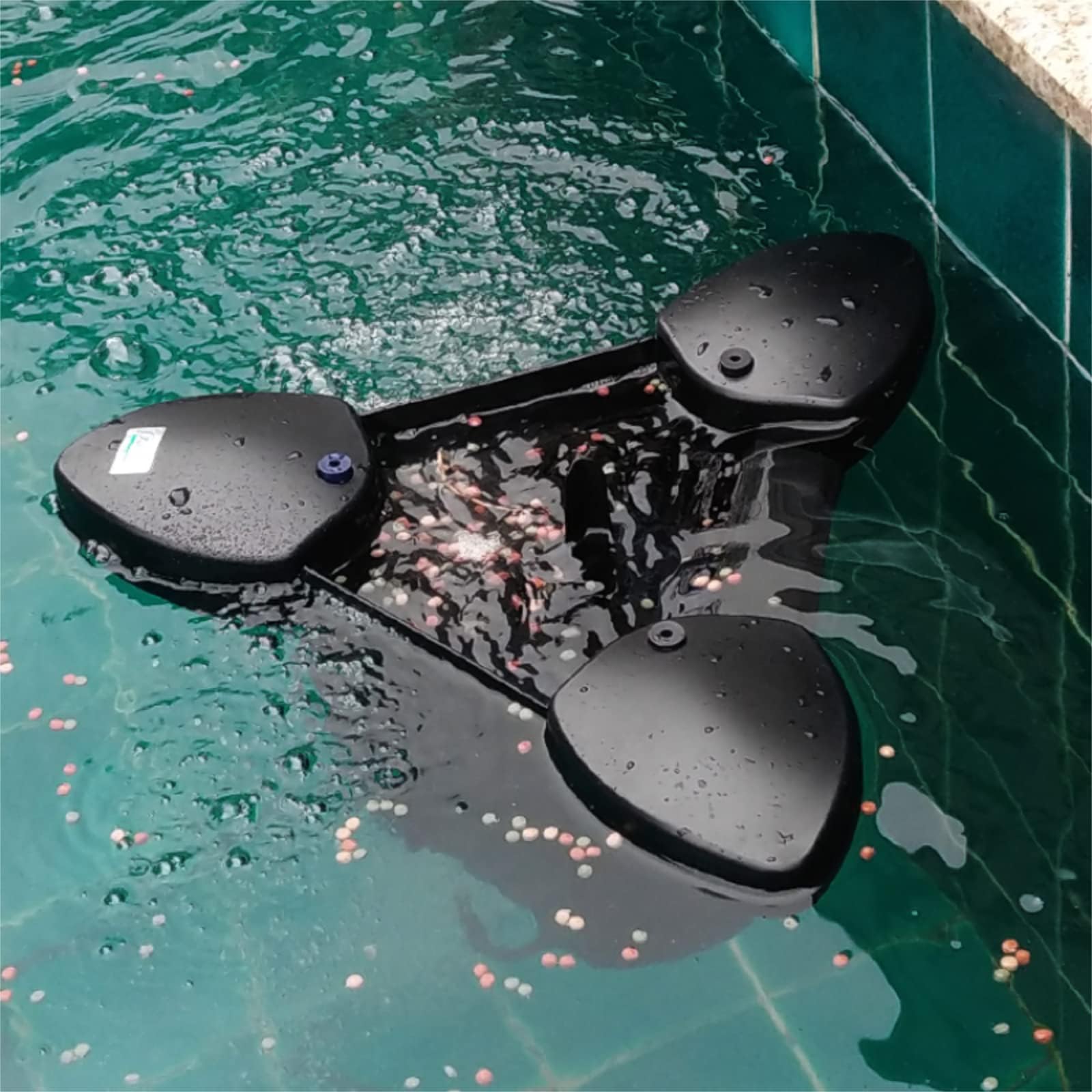 Floating Pond Skimmer, Pool Skimmer Robot, The Automatic Pool Cleaner, Skimmer & Clarifier - Suction Floating Skimmer for fish pond swimming pool garden