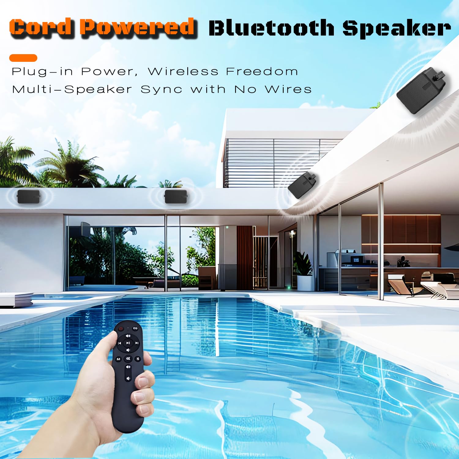 ZYUWM AC-Powered Outdoor Bluetooth Speakers | Wireless Sync 100+