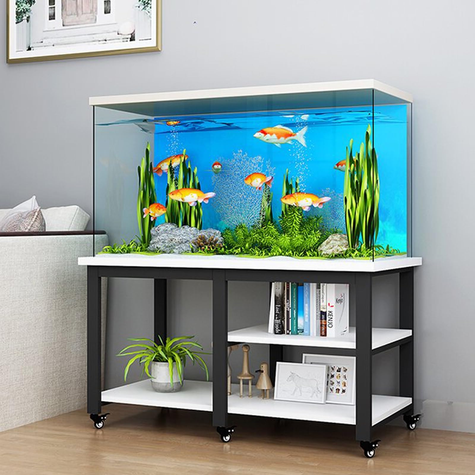 Support pour aquarium 250 kg meuble mobile anti-vibration noir