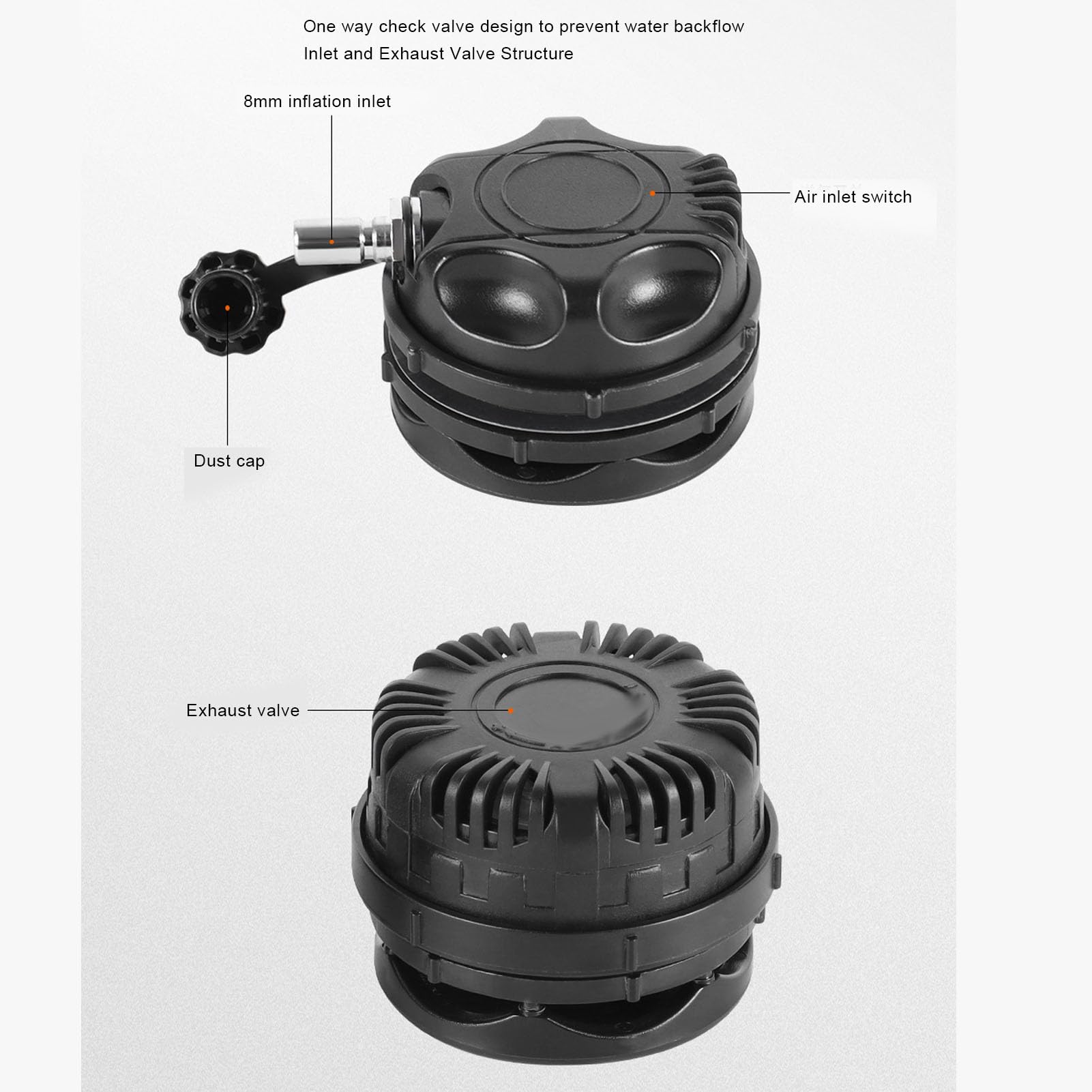 Generic Valvole di Scarico e Gonfiaggio per Muta Stagna Realizzate in Resistente ABS per un Migliore Controllo Dell'assetto e impermeabilità per gli Appassionati di Kayak e Immersioni, Confezione da 2