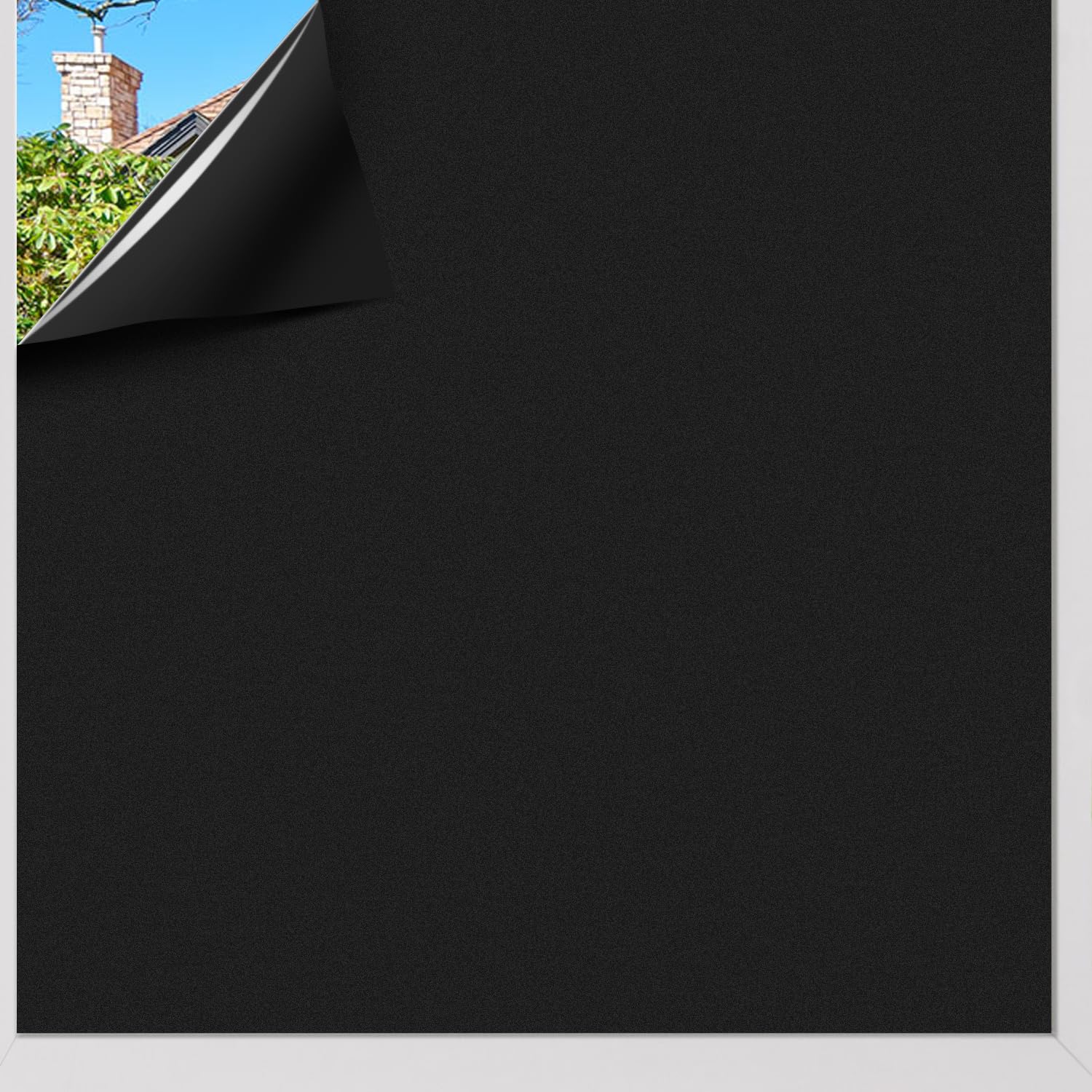 KROMAPOLIS mattierte Fensterfolie - undurchsichtige Privatsphäre schwarzes Glas Aufkleber, kein Klebstoff statische Haftung, Wärmeregulierungs-Fensterfoliene-60 x 300