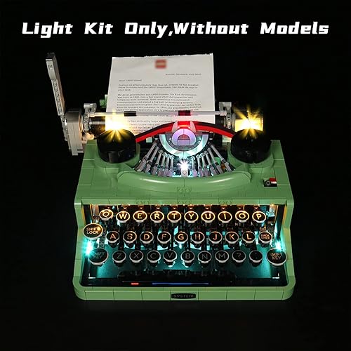 Miniatura 6 de Bourvill Kit de luces LED para máquina de escribir Lego Ideas 21327  Juego de luces compatibles con Lego 21327  Versión clásica (kit de luces sin