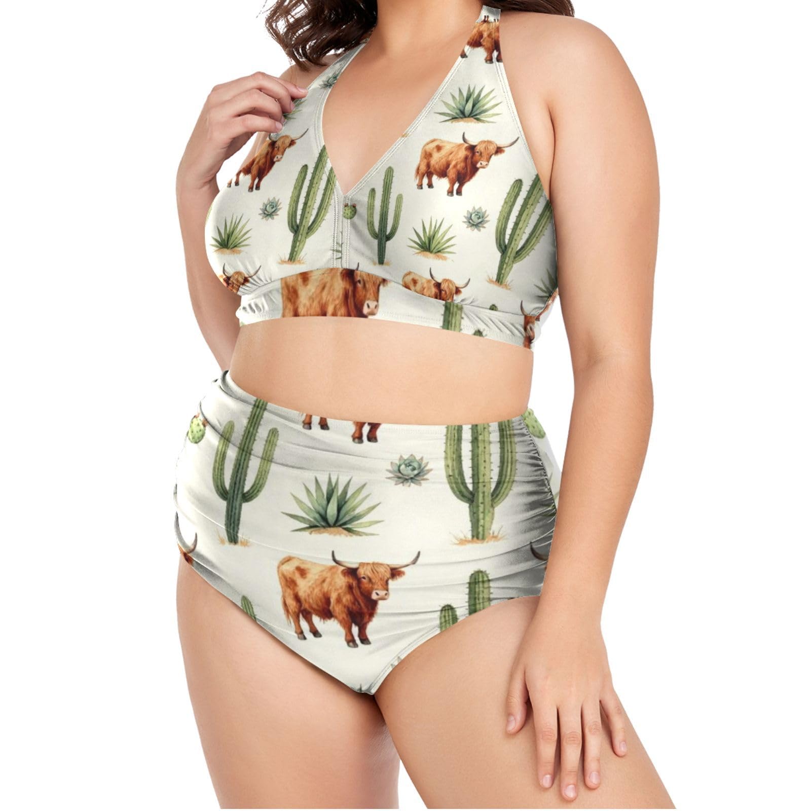 FRODOTGV Curvy damskie dwuczęściowe zestawy kąpielowe L-4XL