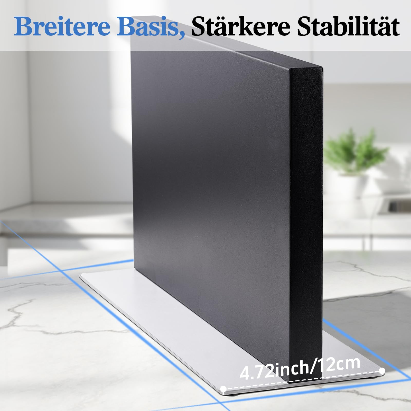 ENOKING Großer Messerblock Magnetischer ohne Messer, 35 cm schwarz Messerhalter Magnetisch aus Edelstahl, Doppelseitiger Magnet Messerblock für Besteck, Sichere und Platzsparende Messeraufbewahrung