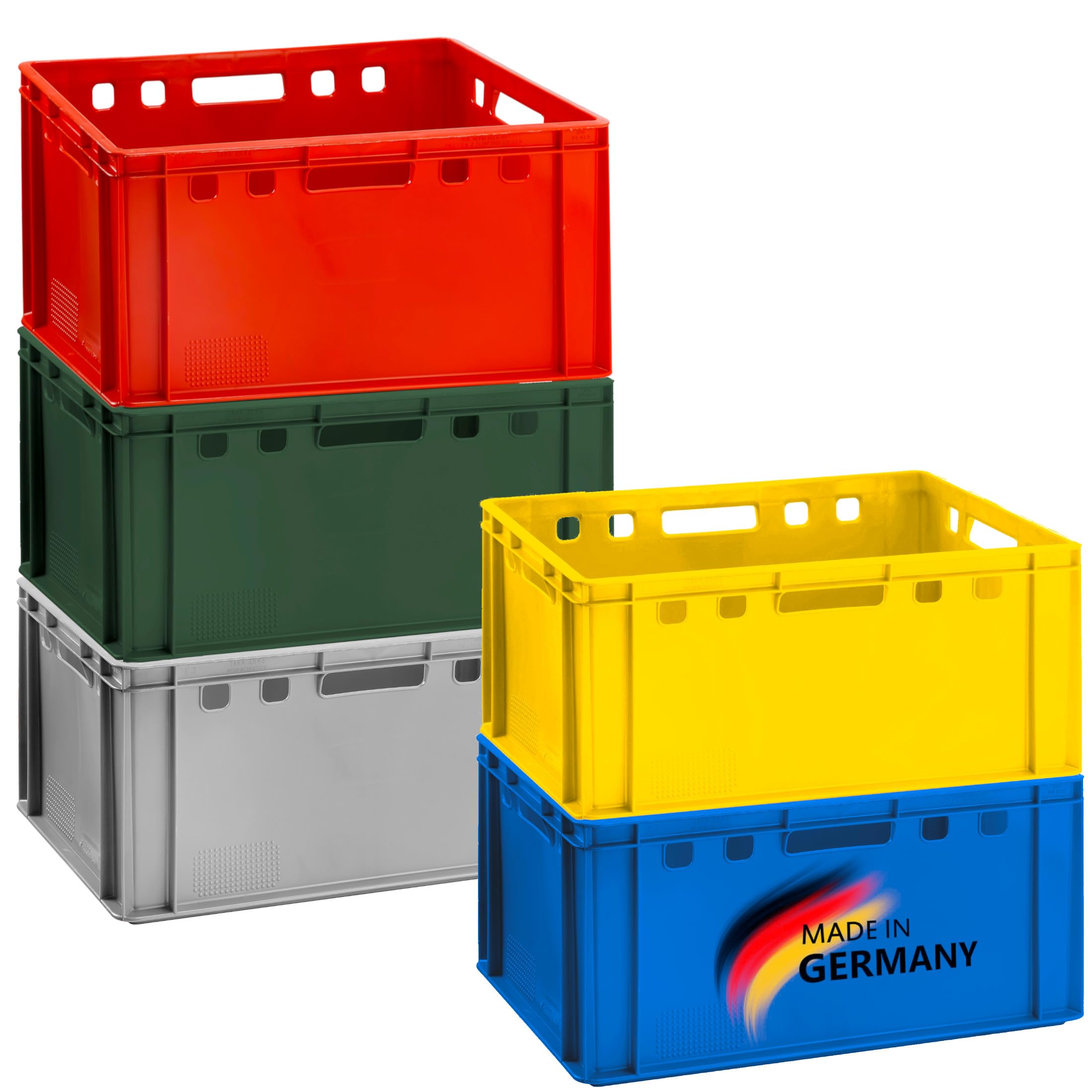 BURI Caja para carne, E3, gris, 60 x 40 x 30 cm, alta de Alemania, apta para alimentos, robusta, apilable