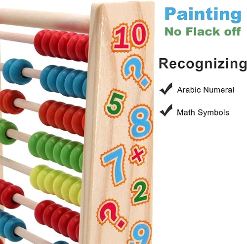 Miniatura 5 de Sealive Classic Ábaco de madera para niños matemáticas juguete de conteo educativo con 100 cuentas 123 números de aprendizaje ábaco para niños