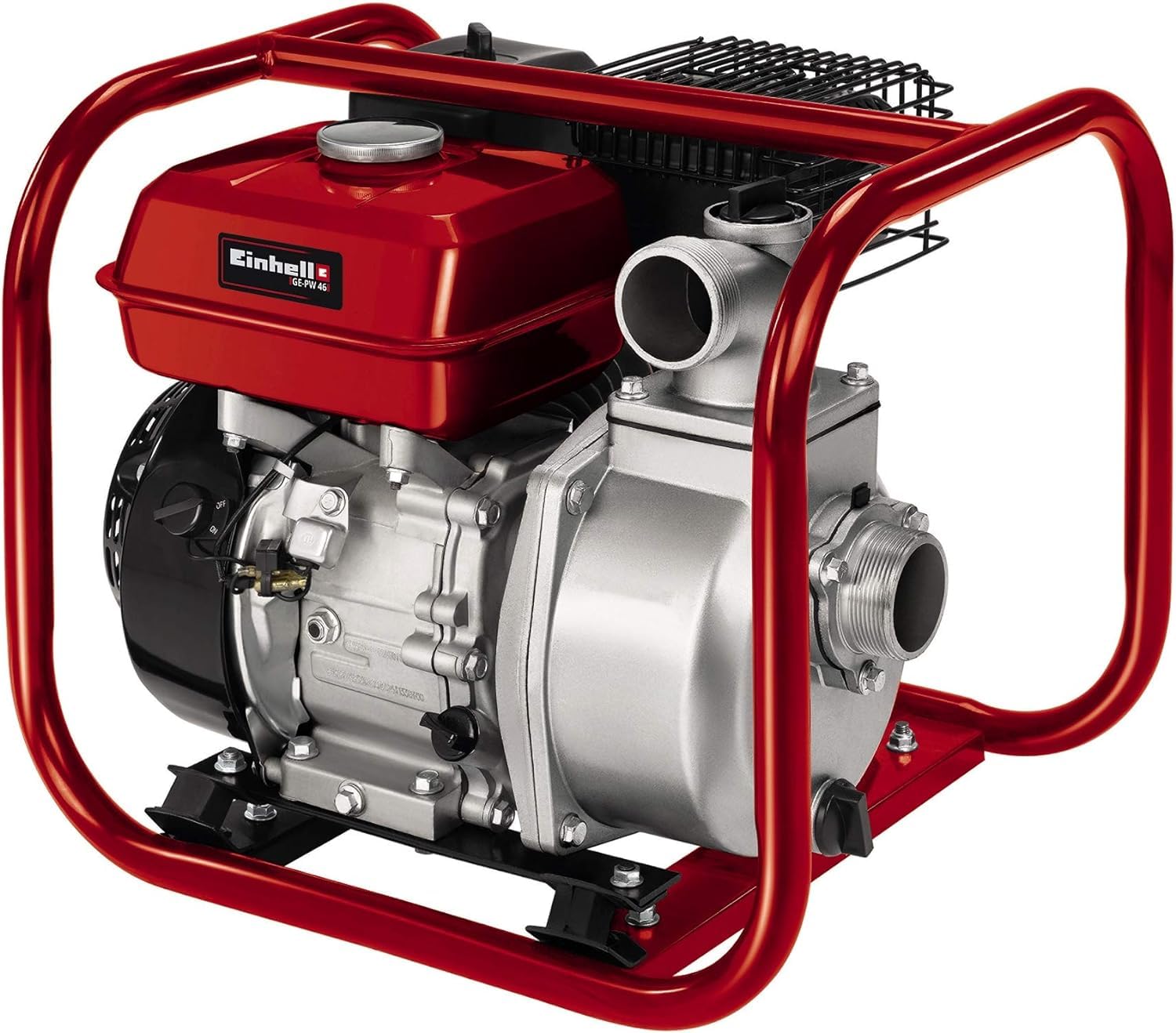 Einhell Bomba de agua a gasolina GE-PW 46 (4,6 kW, motor de 4 t., caudal máximo 23.000 l/h, depósito de 3,6 l, fusible de bajo nivel de aceite, incl. adaptador p. conexión de manguera/rosca exterior)