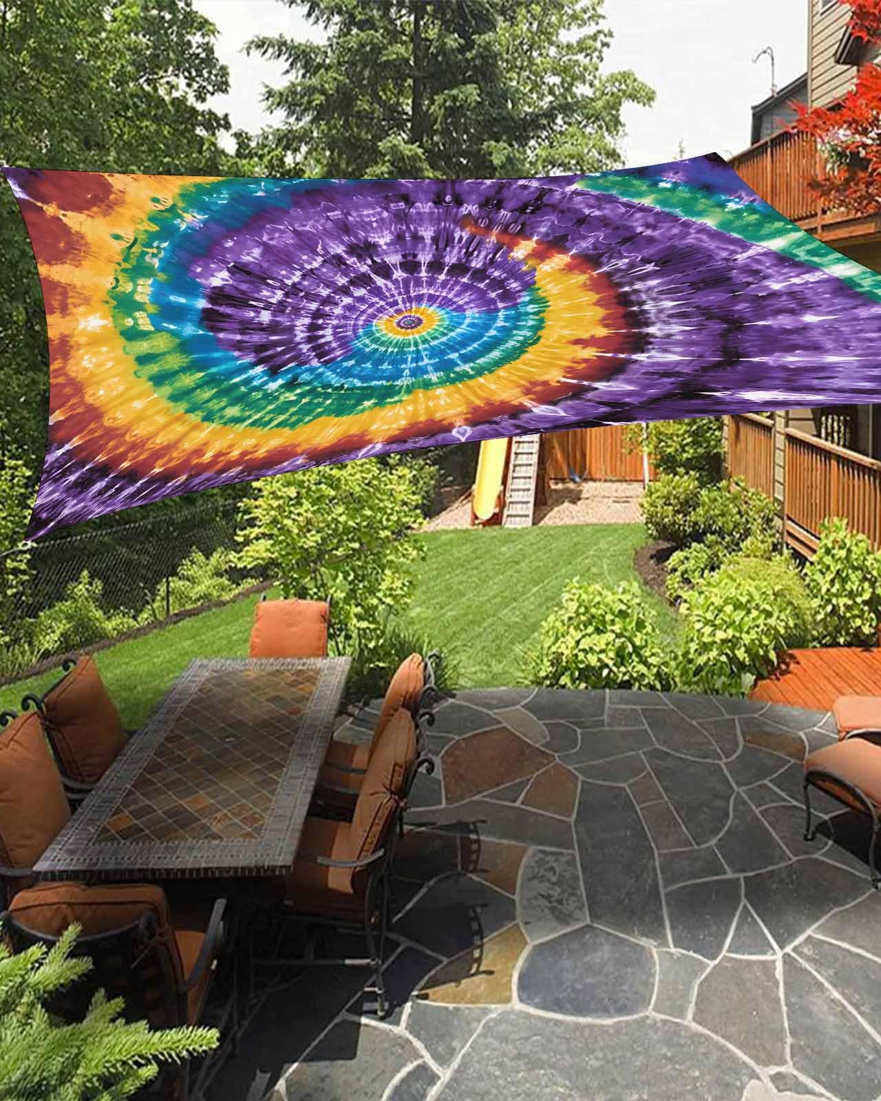 Amazon.com : Sun Shade Sail 6.5'x10' Purple Tie-Dye Art Rectangle