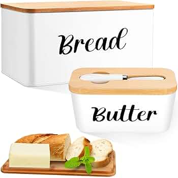 Amazon.com: Hushee Metal Bread Box and Butter Dish with