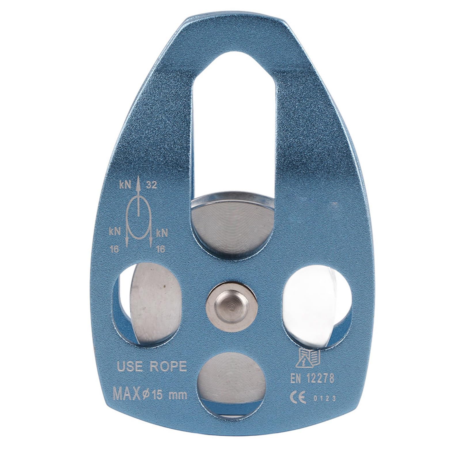 Polea de rescate de 32 KN, placa oscilante de polea única para escalada de montaña, construcción resistente con rodamiento de bolas para una gestión eficiente de la carga