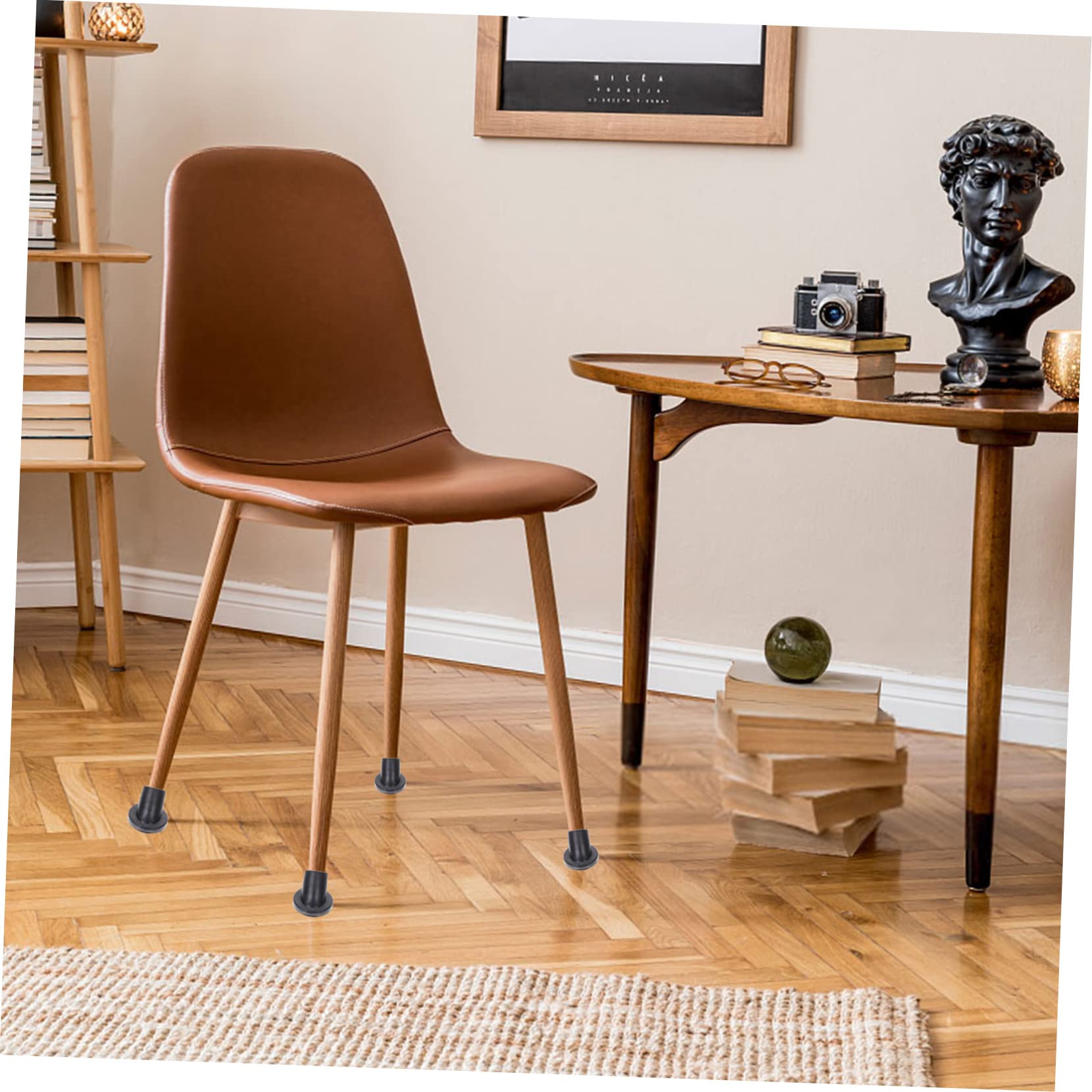 Stuhlbeinschoner 20 Stück mit Geneigtem Design aus Schwarzem PVC