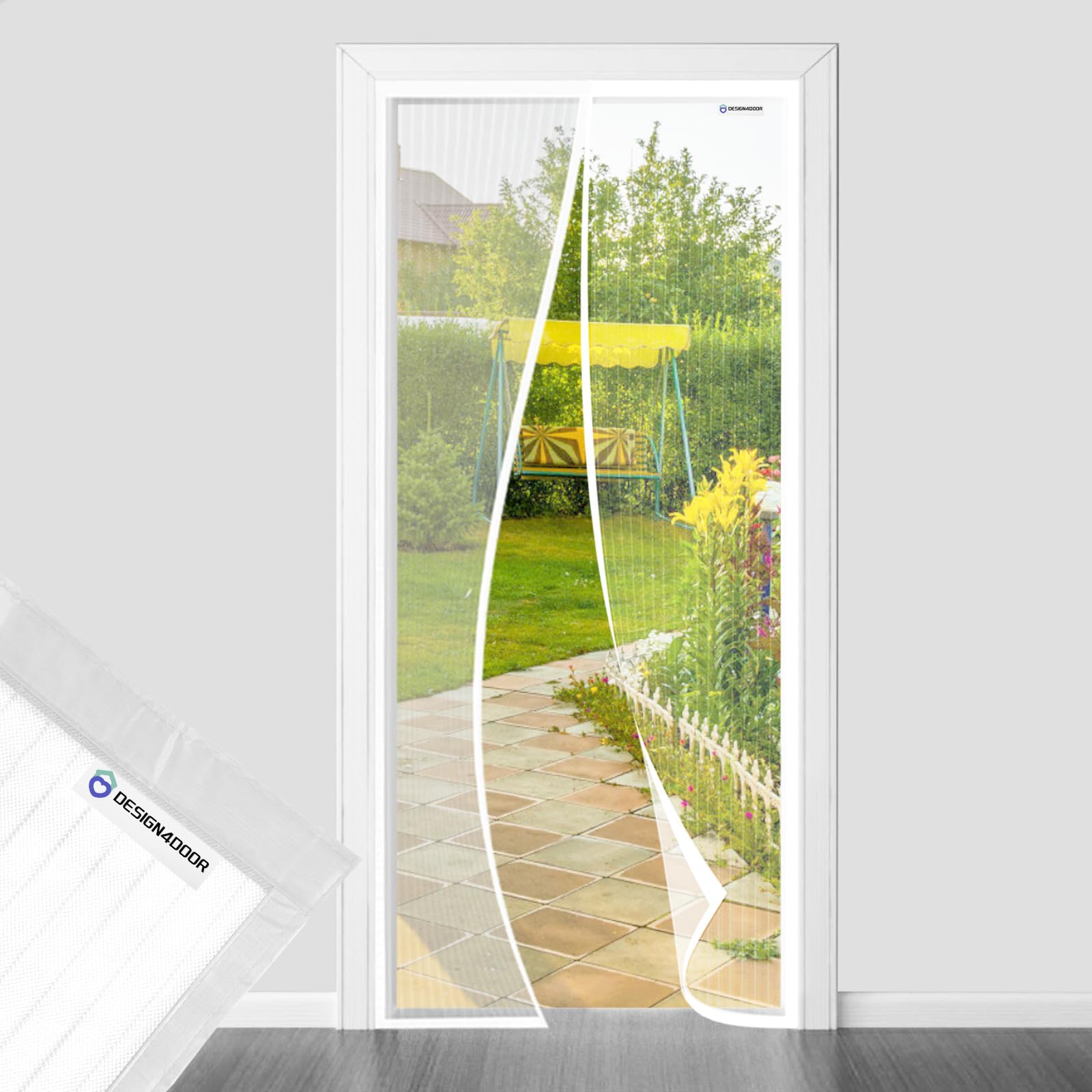 Moustiquaire porte fenetre 135x220 rideau moustiquaire magnétique blanc anti insecte