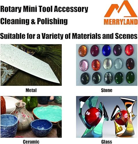 Miniatura 4 de Merryland Rueda de pulido Flet para Dremel, 125 piezas, almohadilla de pulido de 1 pulgada, 120 piezas de pasta compuesta de pulido, 1 pieza y