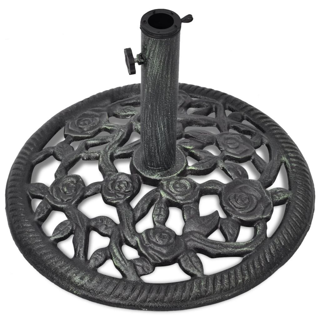 Socle de Parasol en Fonte 12 kg 48 cm,Pied De Parasol,Pied De Parasol Lourd,Pied De Parasol sur roulettes