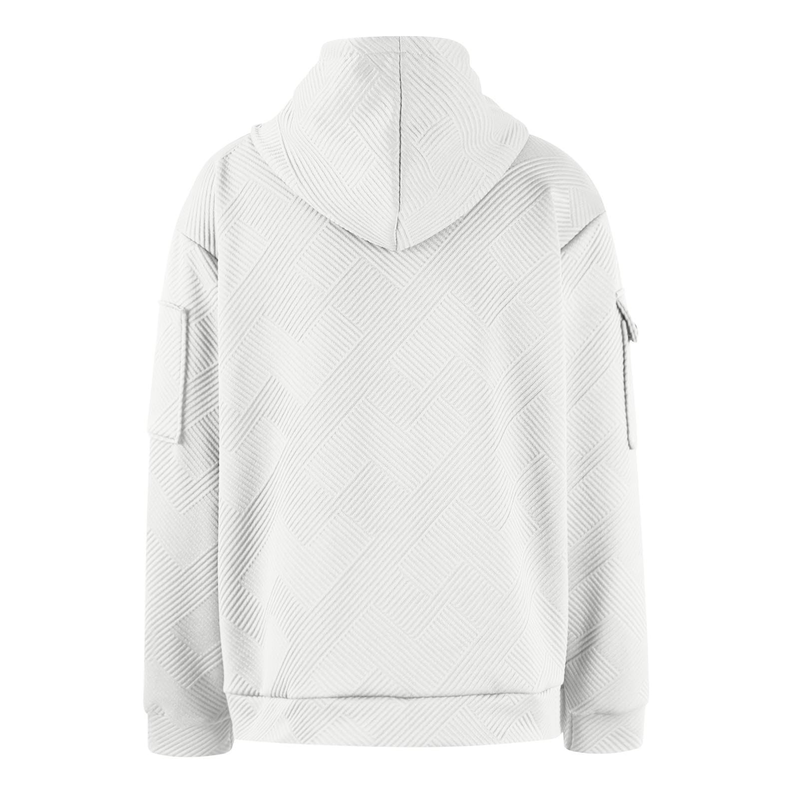 Herren Herbst und Winter Jacquard Große Tasche Kapuzenpullover Sport Freizeitjacke Reißverschluss Aufgesetzte Tasche Halbe Strickjacke Sweatshirt