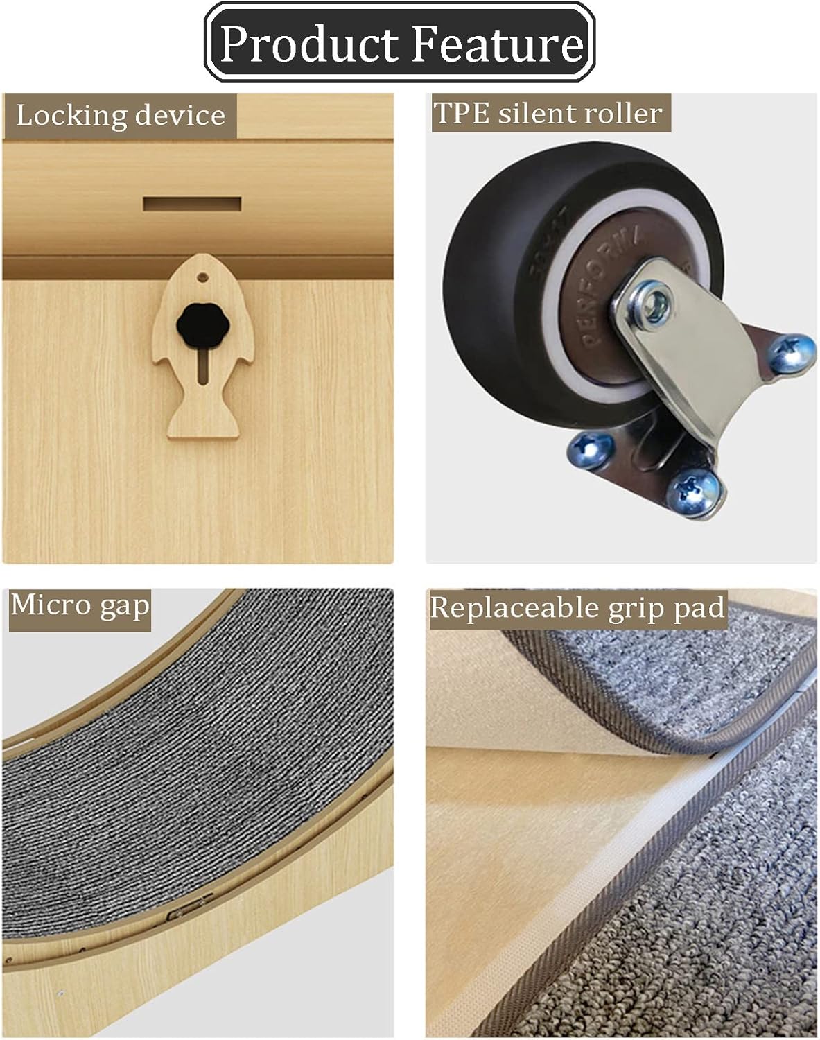 Cat Exercise Wheel,Cat Running Wheel Cat Treadmill Cats Loss Weight Device Sturdy Multi Functional for Cats Weight Losing Heavy Duty Cat Furniture Durable, Pink Size S