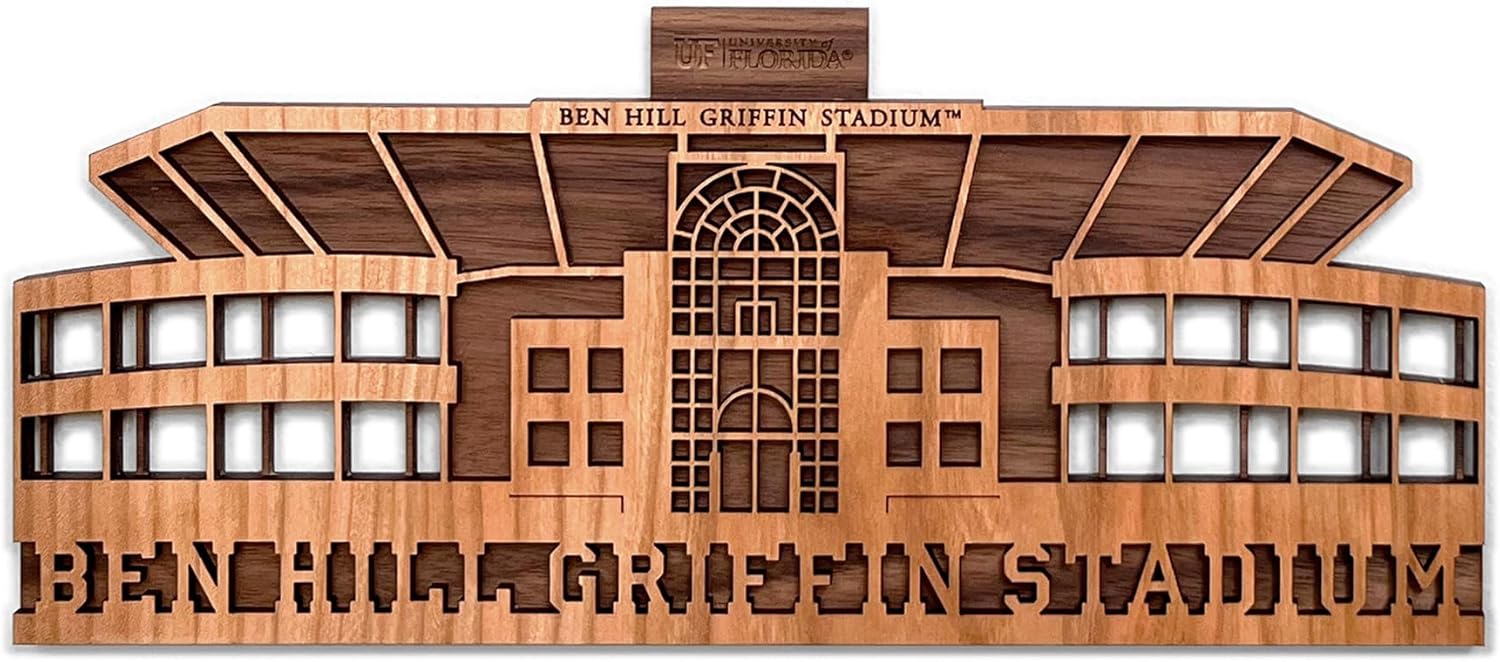 University of Florida Gators Ben Hill Griffin Stadium Wall Art, Hanging Decor Gifts for Dad, Man Cave, Bar, Game Room, Dorm, Office, NCAA Football Officially Licensed, Small Size