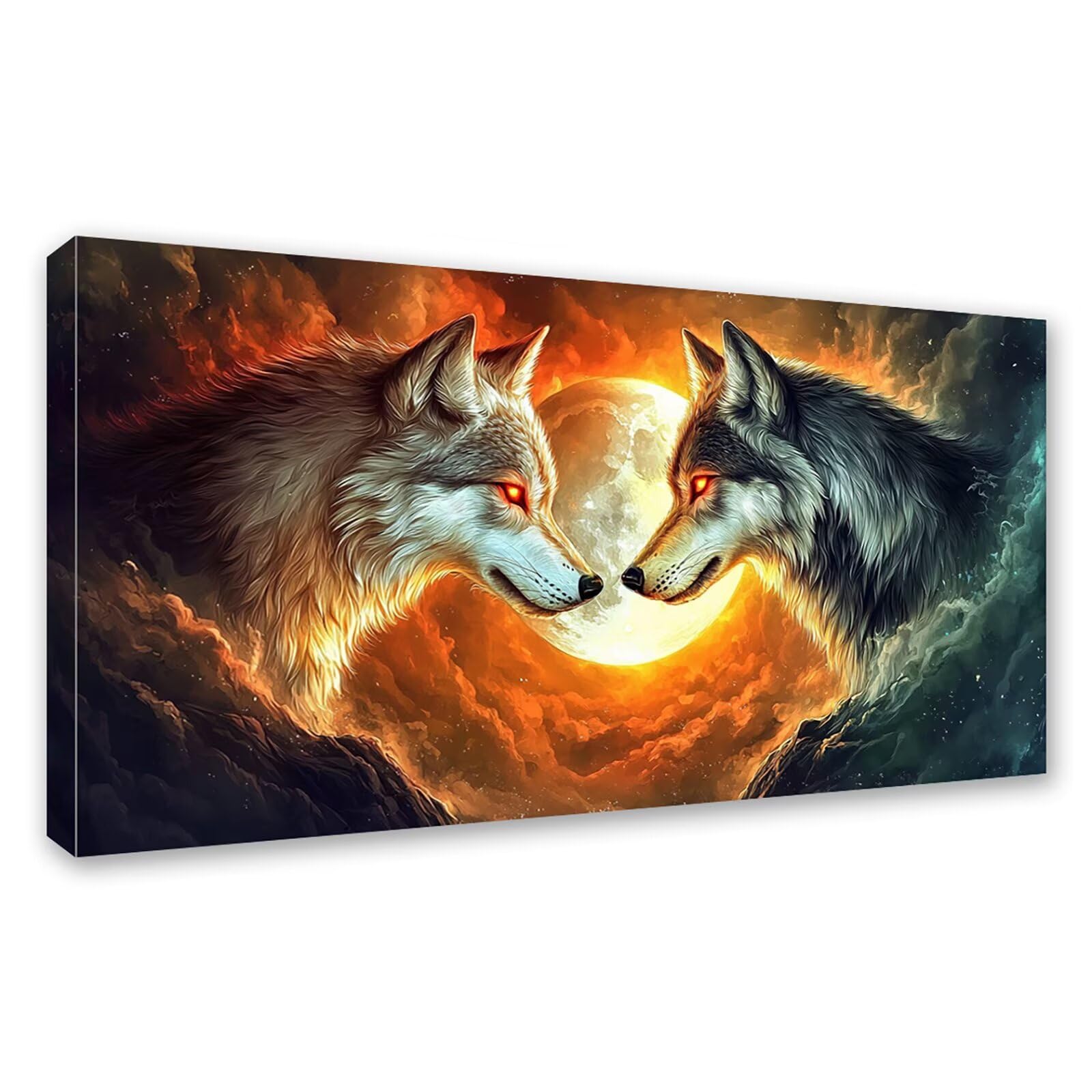 Diamond Painting Adultos Animal Pintura Diamante, Lobo Diamond Painting 5D Completo, DIY Cuadrado Cristal Bordado Punto de Cruz Cuadros de Diamantes para Decoracion Hogar, Regalo Mujer 160x80cm 0J-746