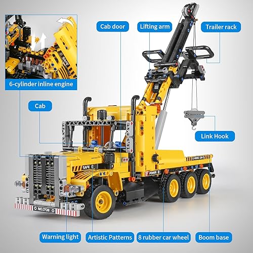 Miniatura 2 de Mould King 17011 - Juego de juguetes de construcción de camión de remolque resistente, tecnología MOC, remolques de carretera, juguetes de regalo