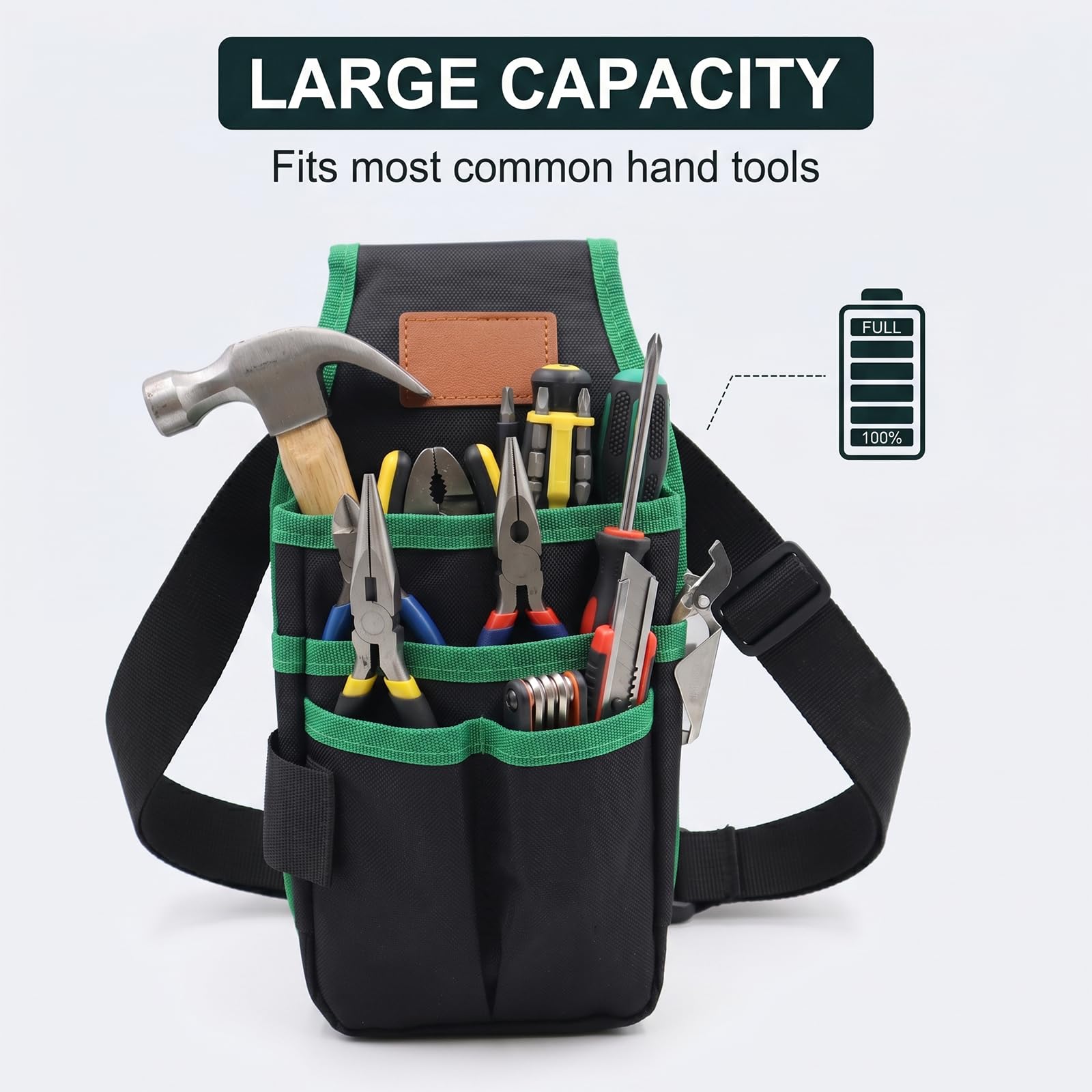 OMJMYY Marsupio Porta Attrezzi, Oxford Porta Attrezzi da Cintura, Borsa da Cintura per Attrezzi Cintura Porta Attrezzi con Cinture Regolabile per Elettricista Falegnami Giardinieri Tecnico Edilizia