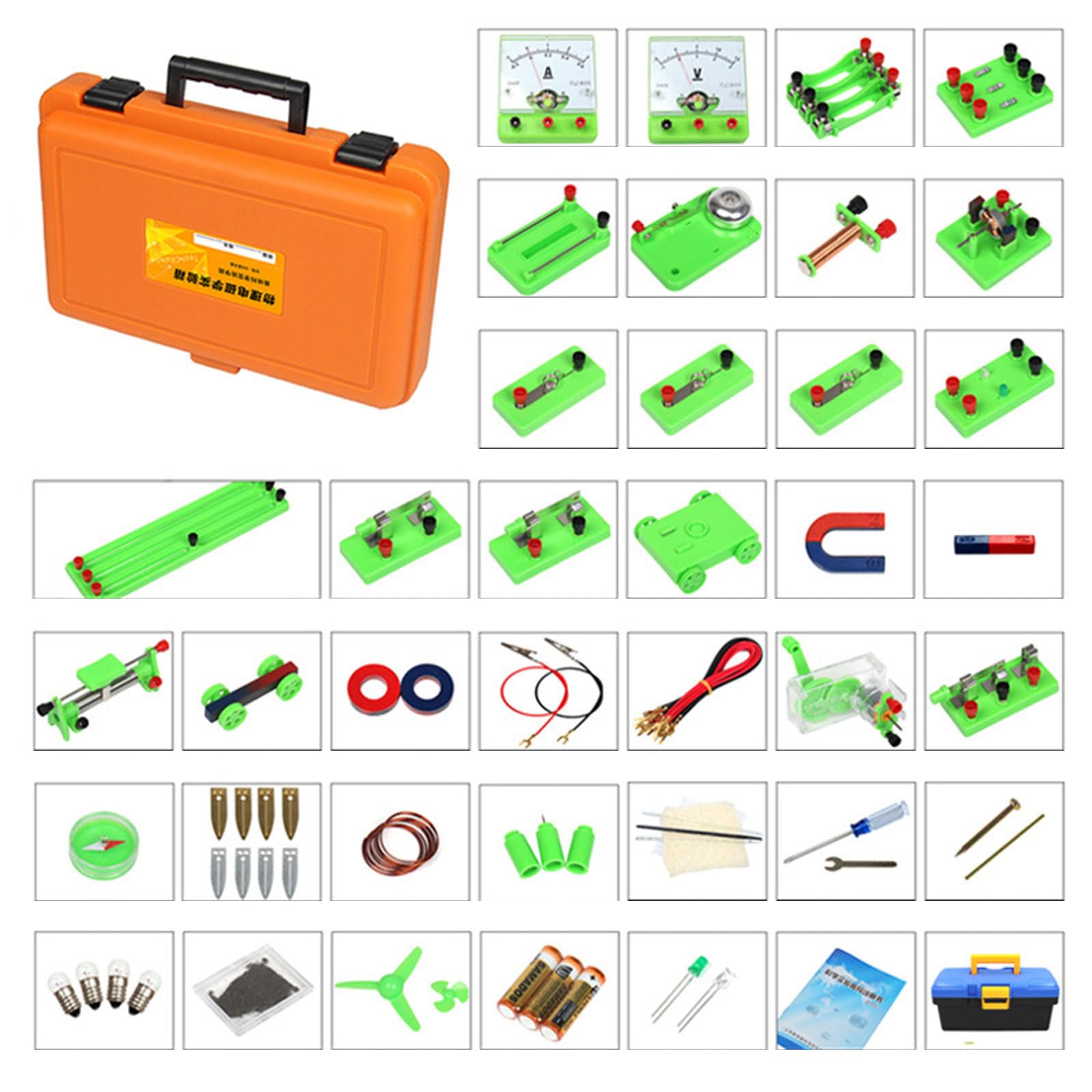 Scatola per esperimenti di circuiti elettrici facile da usare con guide passo passo per l'educazione scientifica Dimostrazioni didattiche Elettromagnetismo Strumenti di apprendimento per studenti