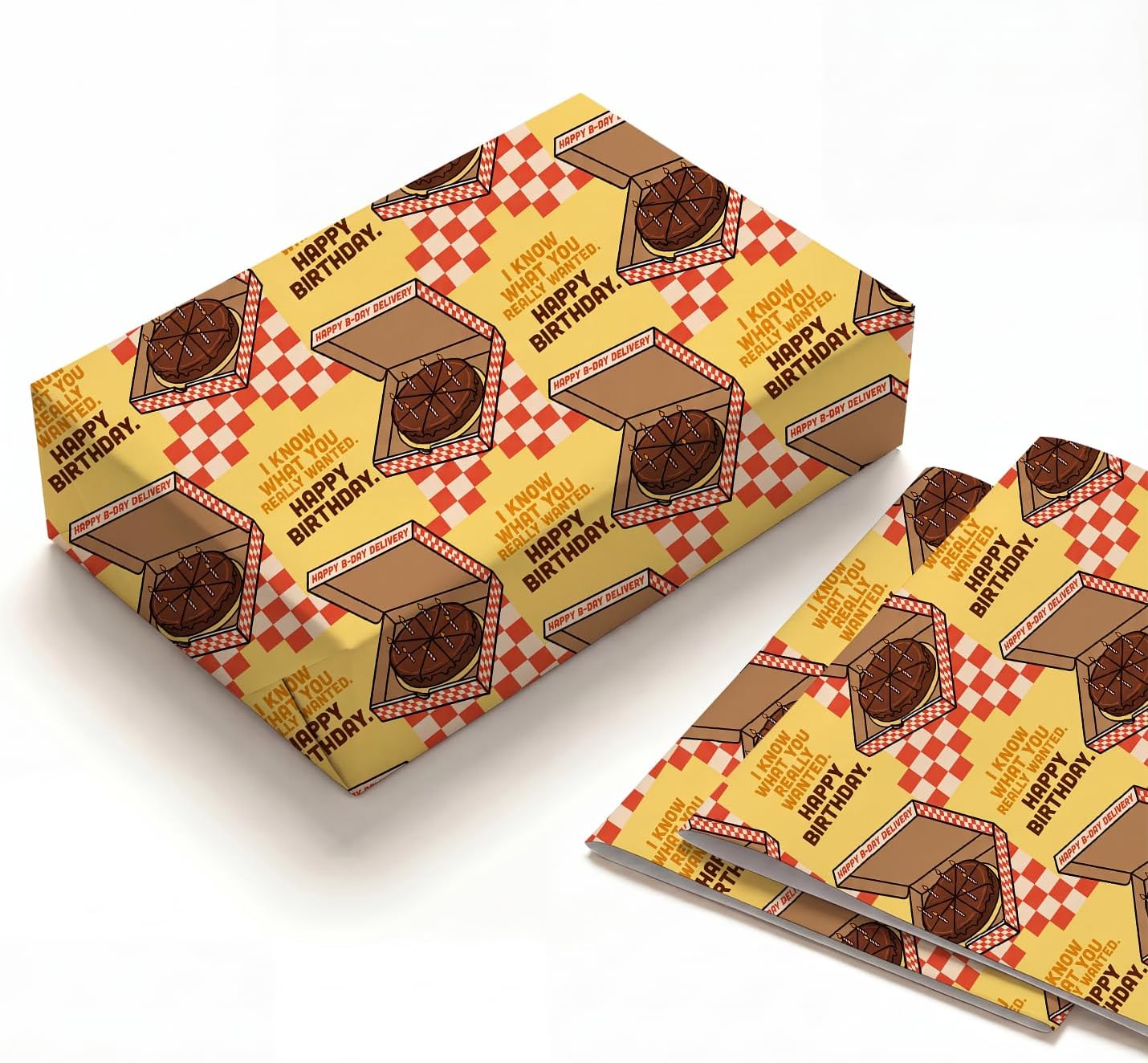 SHSEEN Pizza Cake Wrapping Paper, 19.5 x 27.5 in, 2 Sheets