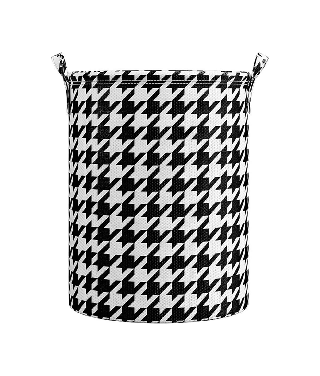 Folding dirty laundry basket, Collapsible Laundry Hamper Basket Handles Black White Multiple Sizes(30x35cm)
