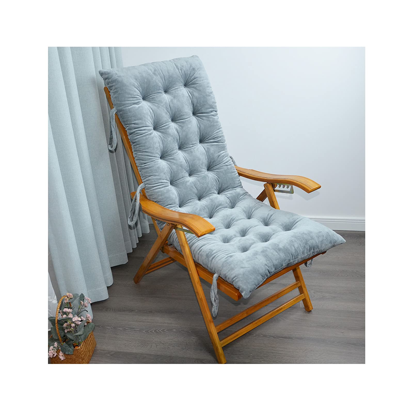 Coussin de chaise à bascule gris 125x48 cm avec attaches