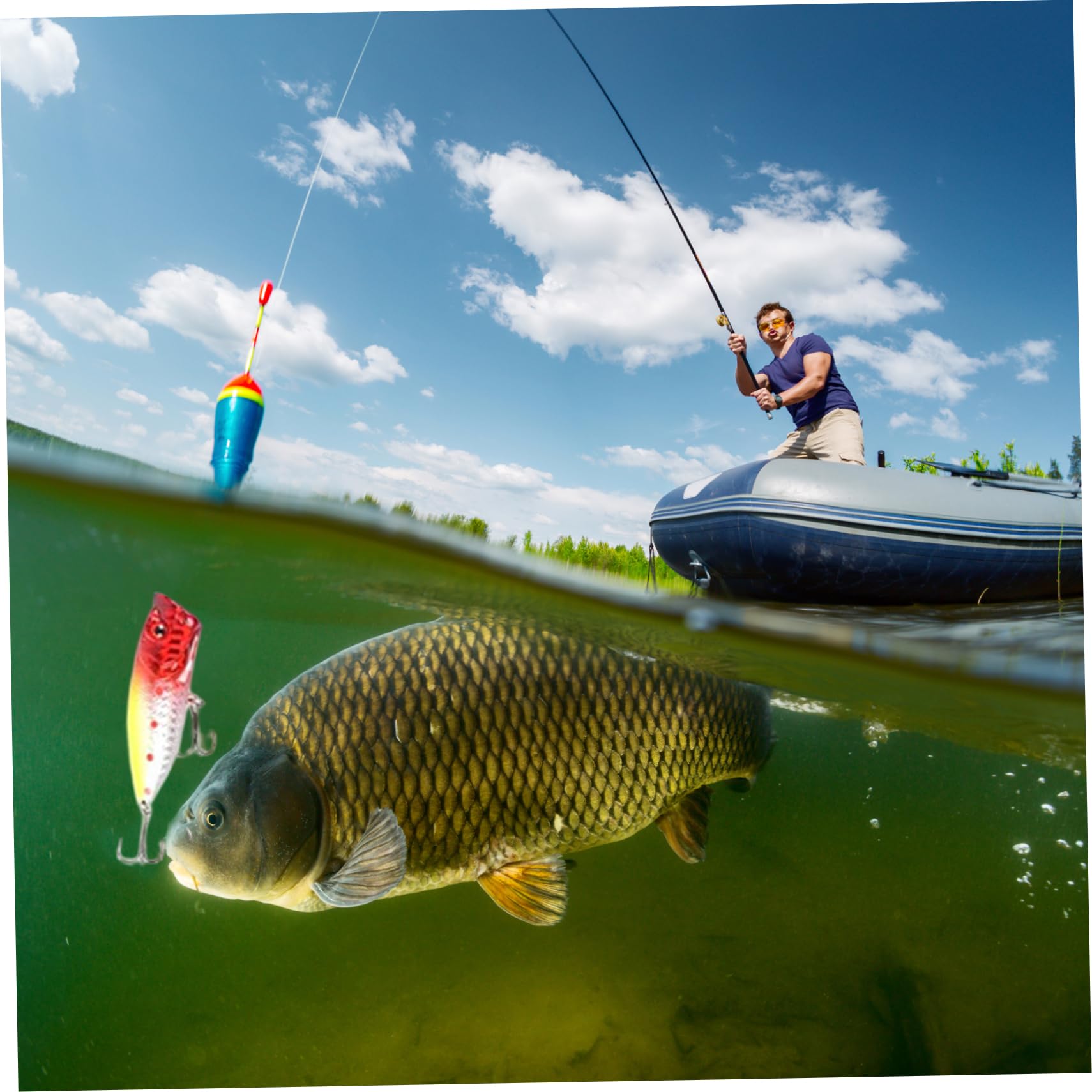 Calendario de Adviento de pesca de 24 días 2025, cuenta atrás de Navidad con aparejos para hombres pescadores