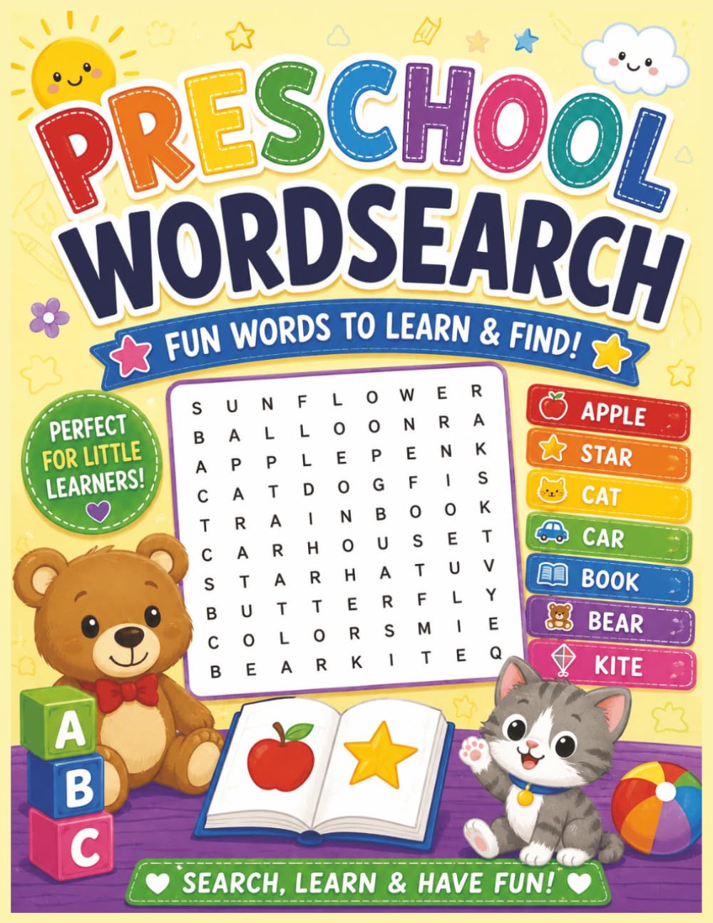 Preschool Wordsearch: Preschool Wordsearch Puzzlebook: 8.5x11 Inches with 120 Pages | Challenge Your Brain with Preschool themed Puzzles