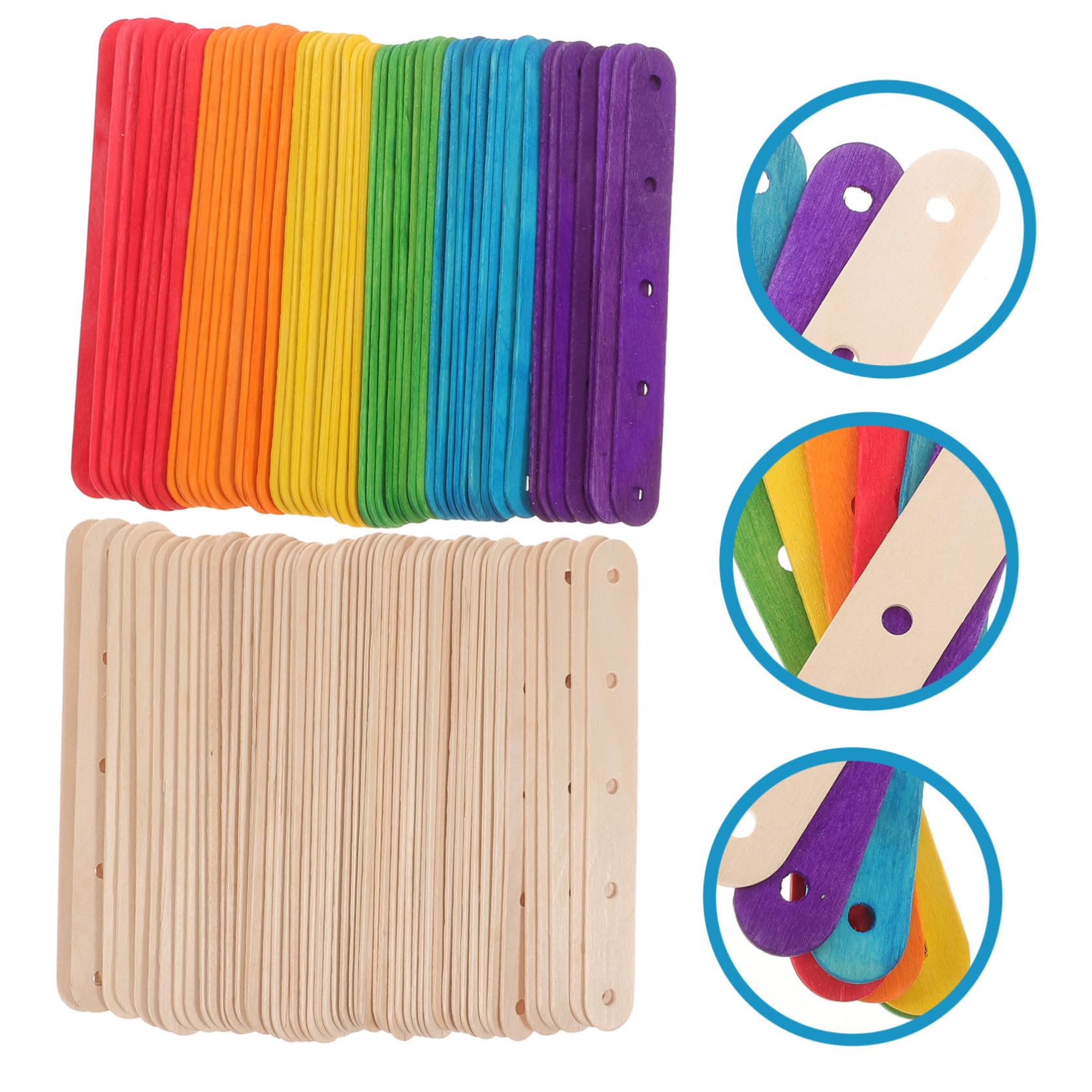 Operitacx 1200piezas Palitos De Madera De Naturales Para Manualidades Palitos De Helado Para Proyectos Creativos Coloridos Naturales