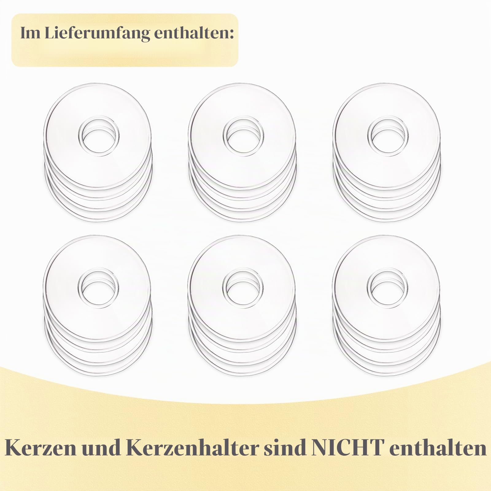 Hewory Gläser Kerzen Tropfenfänger für Stabkerzen 24er - Kerzenhalter Glas Tropfschutz für Spitz Tropfenfänger für Kerzen Glas Dekorative Kerzen Kommunion für Hochzeit Wohnzimmer, Klar Runde Felge